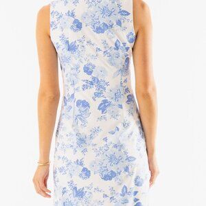 Mahi Gold Summer Dress Blue Floral Large NWT New